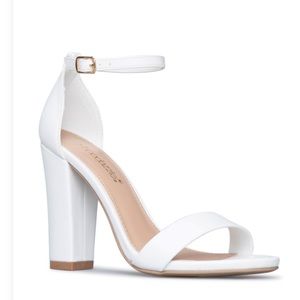 White strap heel